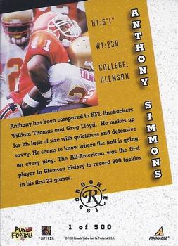 1998 Score - Rookie Autographs #NNO Anthony Simmons Back