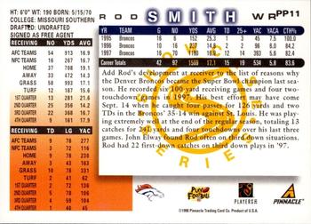 1998 Score - Showcase Series #PP11 Rod Smith Back