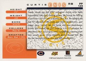 1998 Score - Showcase Series #PP124 Curtis Enis Back