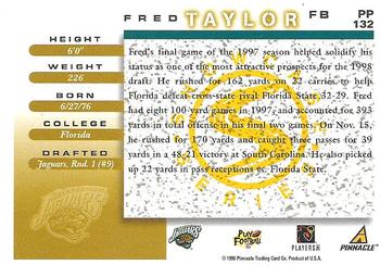 1998 Score - Showcase Series #PP132 Fred Taylor Back