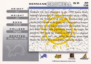 1998 Score - Showcase Series #PP139 Germane Crowell Back