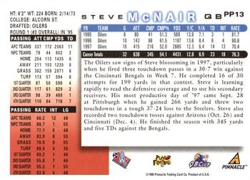 1998 Score - Artist's Proofs #PP13 Steve McNair Back