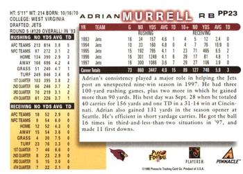 1998 Score - Artist's Proofs #PP23 Adrian Murrell Back