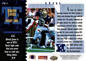 1994 Upper Deck - Pro Bowl #PB4 Brent Jones Back