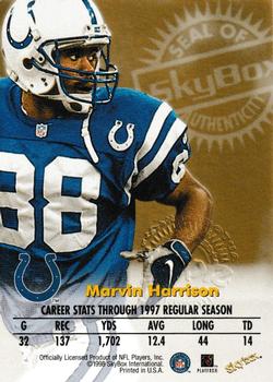 1998 SkyBox Premium - Autographics #NNO Marvin Harrison Back