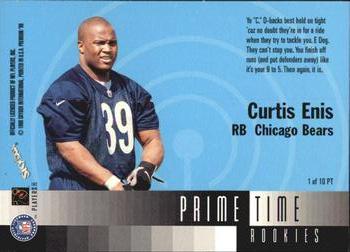 1998 SkyBox Premium - Prime Time Rookies #1 PT Curtis Enis Back