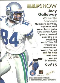 1998 SkyBox Premium - Rap Show #9 Joey Galloway Back