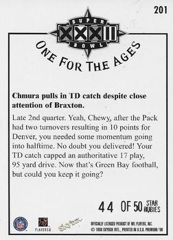1998 SkyBox Premium - Star Rubies #201 Chmura pulls in TD catch despite close attention of Braxton Back