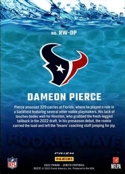 2022 Zenith - Rookie Wave #RW-DP Dameon Pierce Back