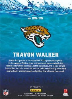 2022 Zenith - Rookie Wave #RW-TW Travon Walker Back