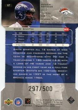 1998 SP Authentic - Die Cuts #67 Rod Smith Back