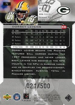 1998 SP Authentic - Die Cuts #72 Dorsey Levens Back