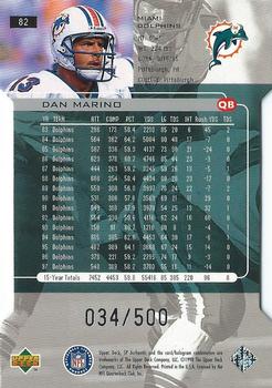 1998 SP Authentic - Die Cuts #82 Dan Marino Back