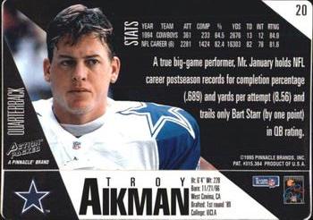 1995 Action Packed #20 Troy Aikman Back
