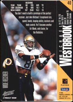 1995 Action Packed #40 Michael Westbrook Back