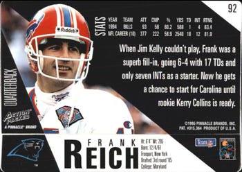 1995 Action Packed #92 Frank Reich Back