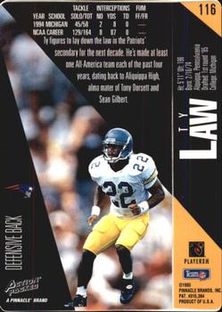 1995 Action Packed #116 Ty Law Back