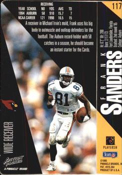 1995 Action Packed #117 Frank Sanders Back