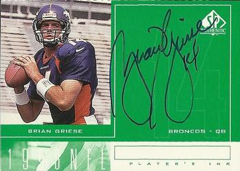 1998 SP Authentic - Player's Ink Green #BG Brian Griese Front