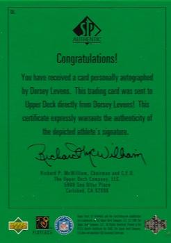 1998 SP Authentic - Player's Ink Green #DL Dorsey Levens Back