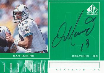 1998 SP Authentic - Player's Ink Green #DM Dan Marino Front