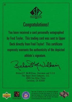 1998 SP Authentic - Player's Ink Green #FT Fred Taylor Back