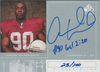 1998 SP Authentic - Player's Ink Silver #AW Andre Wadsworth Front