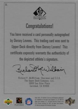1998 SP Authentic - Player's Ink Silver #DL Dorsey Levens Back