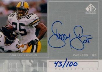 1998 SP Authentic - Player's Ink Silver #DL Dorsey Levens Front