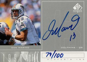 1998 SP Authentic - Player's Ink Silver #DM Dan Marino Front