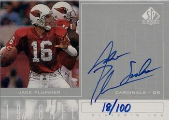 1998 SP Authentic - Player's Ink Silver #JP Jake Plummer Front
