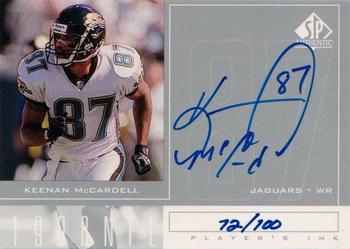 1998 SP Authentic - Player's Ink Silver #KM Keenan McCardell Front