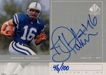 1998 SP Authentic - Player's Ink Silver #PA Jerome Pathon Front