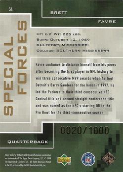 1998 SP Authentic - Special Forces #S4 Brett Favre Back