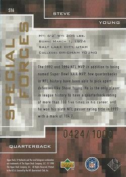 1998 SP Authentic - Special Forces #S16 Steve Young Back