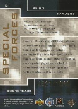 1998 SP Authentic - Special Forces #S21 Deion Sanders Back