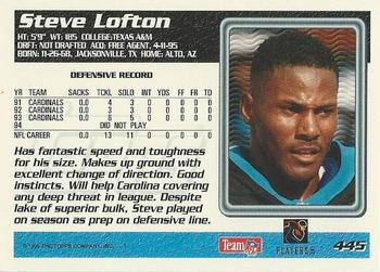 1995 Topps - Carolina Panthers Boosters #445 Steve Lofton Back