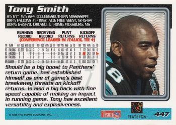 1995 Topps - Carolina Panthers Boosters #447 Tony Smith Back