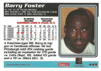 1995 Topps - Carolina Panthers Boosters #449 Barry Foster Back