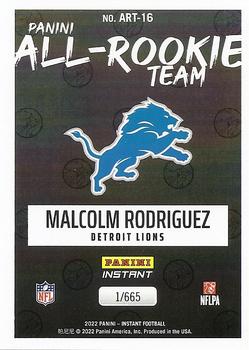 2022 Panini Instant All-Rookie Team #ART-16 Malcolm Rodriguez Back