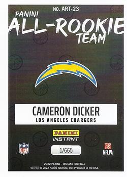 2022 Panini Instant All-Rookie Team #ART-23 Cameron Dicker Back