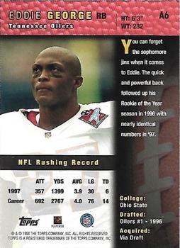 1998 Topps - Autographs #A6 Eddie George Back