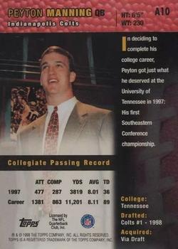 1998 Topps - Autographs #A10B Peyton Manning  Back