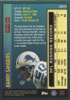 1998 Topps - Measures of Greatness #MG10 Barry Sanders Back