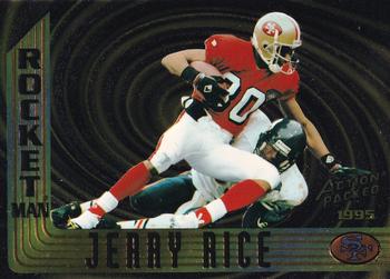 1995 Action Packed - Rocket Man #RM16 Jerry Rice Front
