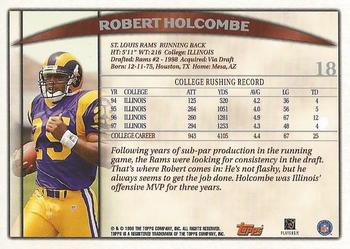 1998 Topps Season Opener #18 Robert Holcombe Back