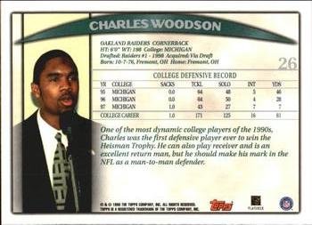 1998 Topps Season Opener #26 Charles Woodson Back