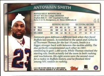 1998 Topps Season Opener #44 Antowain Smith Back