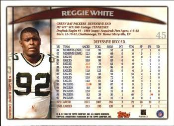 1998 Topps Season Opener #45 Reggie White Back