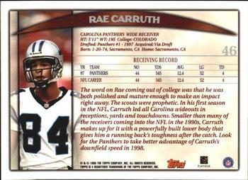 1998 Topps Season Opener #46 Rae Carruth Back
